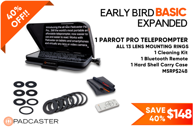 Parrot Pro: The Ultimate On-the-Go Smartphone Teleprompter (Basic Expanded)